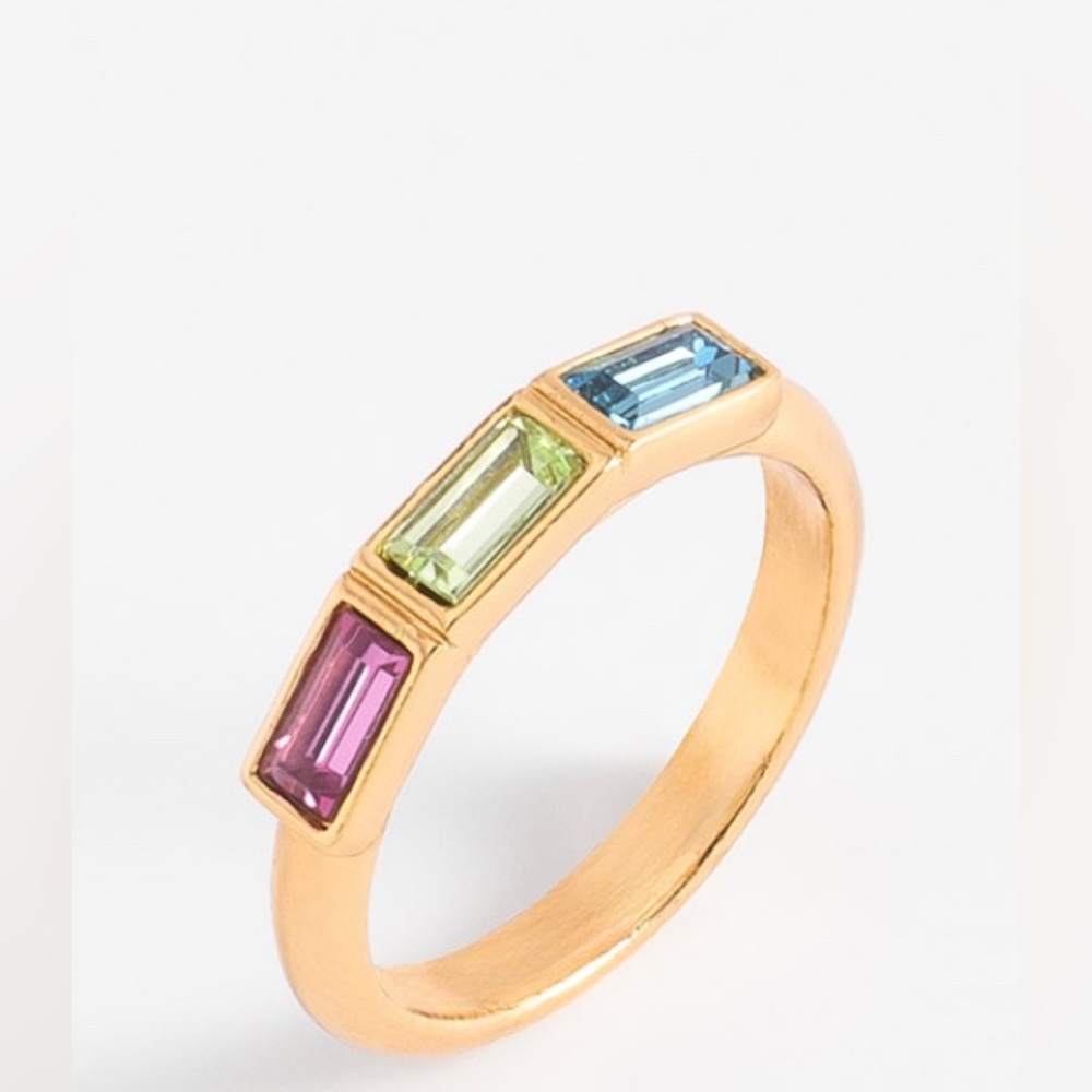 Gold plated and Swarovski crystal band style ring size 6 BNIB so pretty